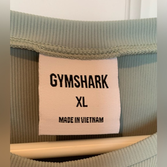 Gymshark keyhole cutout women’s shirt size XL Sage Green ribbed cap slee… - Picture 2 of 9